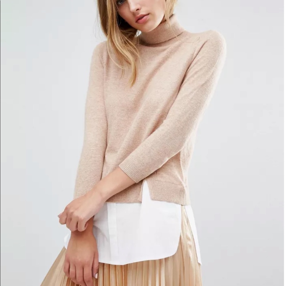Miss Selfridge rollneck 2-in-1 shirt